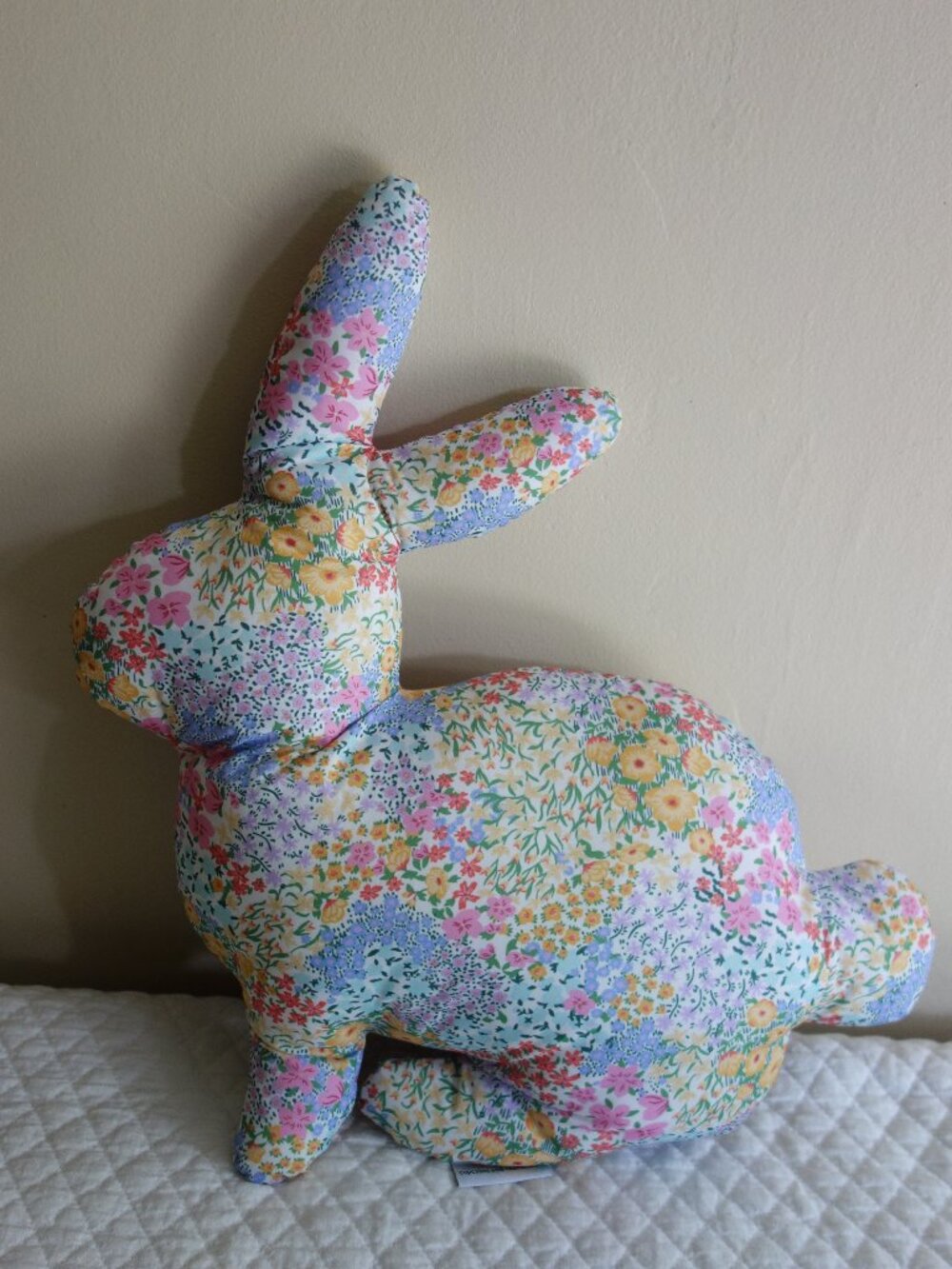 CUPCAKES and CASHMERE Floral Fabric Easter Rabbit Bunny Plush Pillow